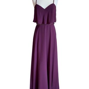 Mori Lee Bridesmaid Eggplant Dress #21507